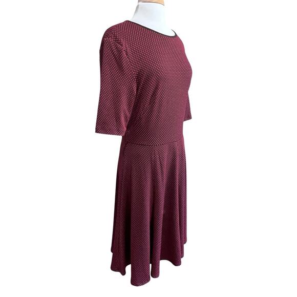 Danny & Nicole Womans Black Red Polka Dot Fit & Flair Knit Dress Size 18 Career - Picture 2 of 8